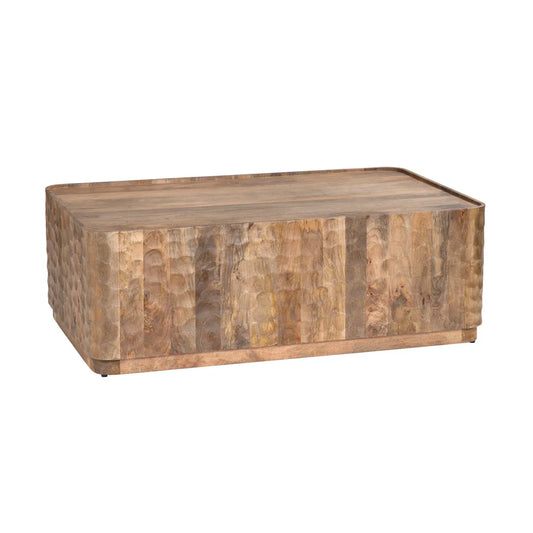 Garyt Carved Block Cocktail or Coffee Table