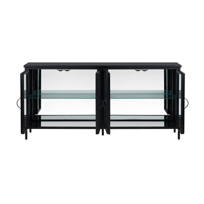 Jasperwood Four-Door Sideboard - Black - Contemporary, Transitional