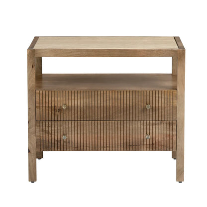 Lake Placid Brown Nightstands (2-Pack) Coastal, Transitional, tapered legs, felt-lined top drawers