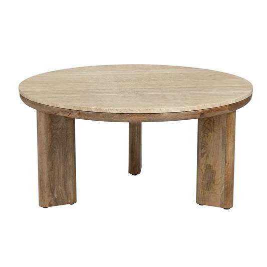 Preston Round Solid Wood Cocktail or Coffee Table