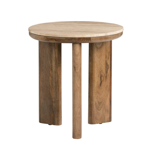 Preston Round Solid Wood End Table (Set of 2) – Contemporary Modern Traditional