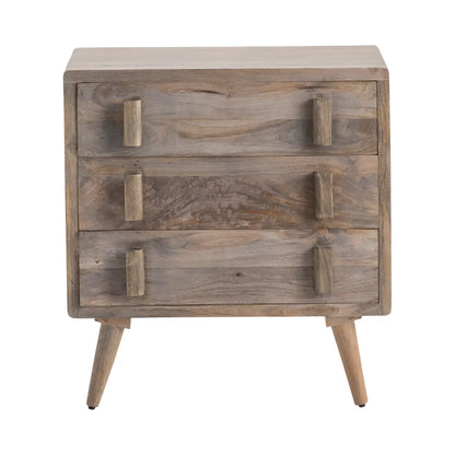 New Hope Stained Grey Nightstands (2-Pack), Mango Wood, Transitional, tapered legs, solid wood craftsmanship