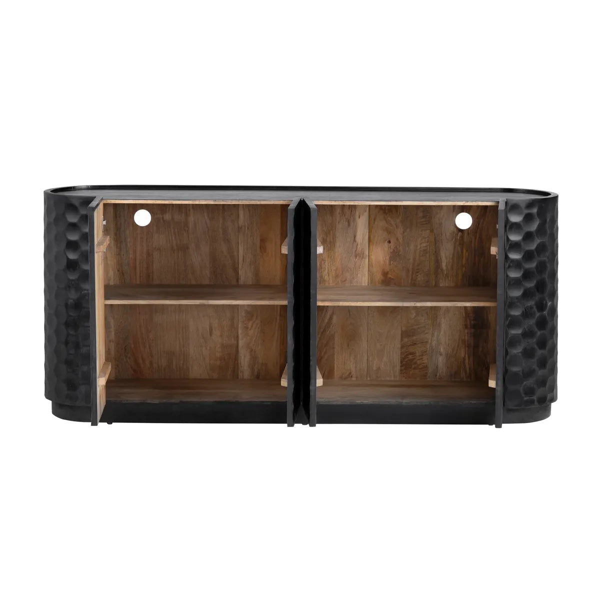 Langdon Four-Door Sideboard (Black) - Black - Transitional