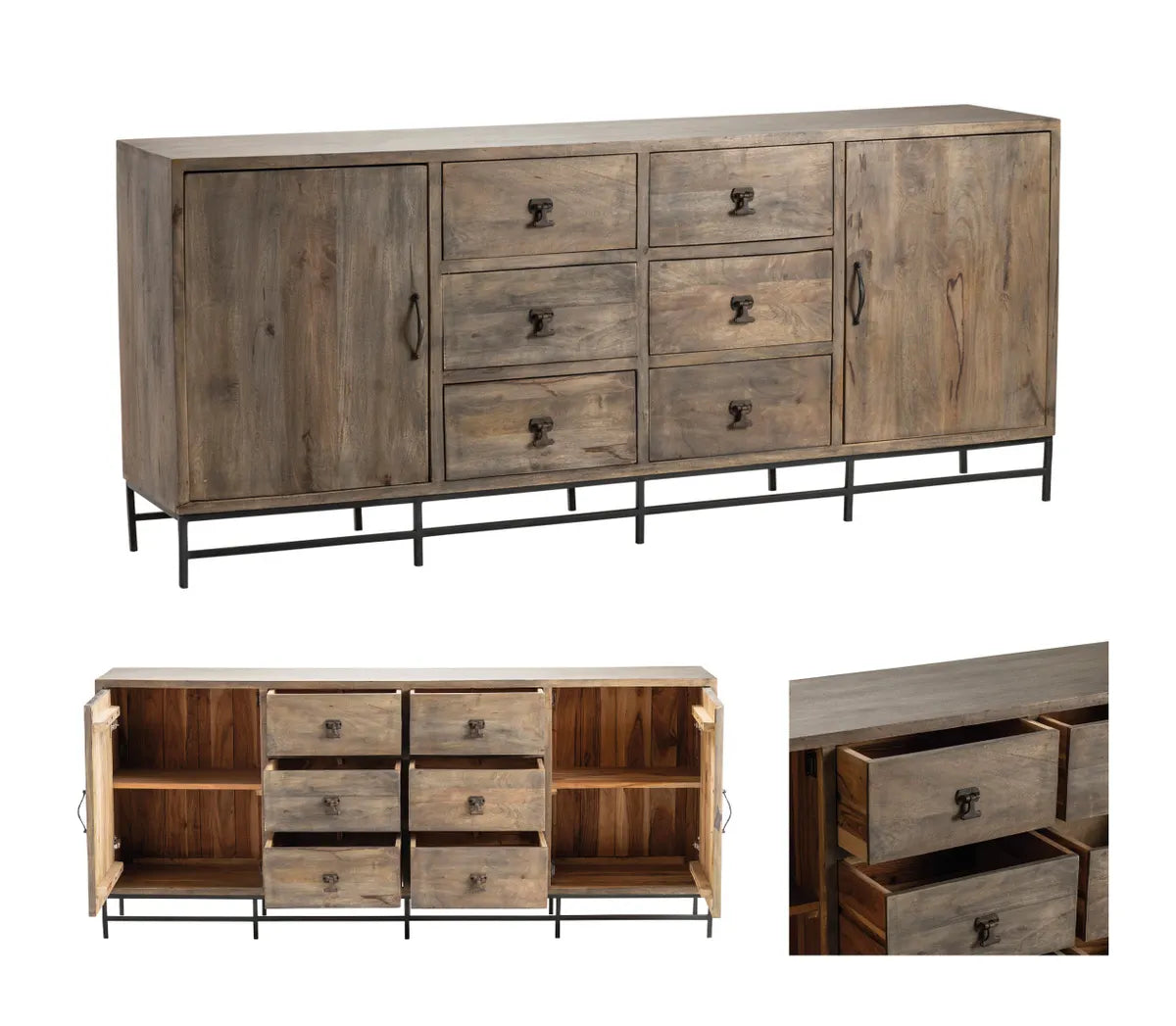 Silverton Sideboard, Buffet, or Credenza | 80 x 16 x 34 (in)