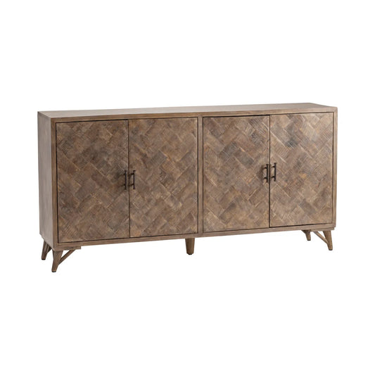 Silverpine Herringbone Sideboard, Buffet, or Credenza | 72 x 17 x 36 (in)