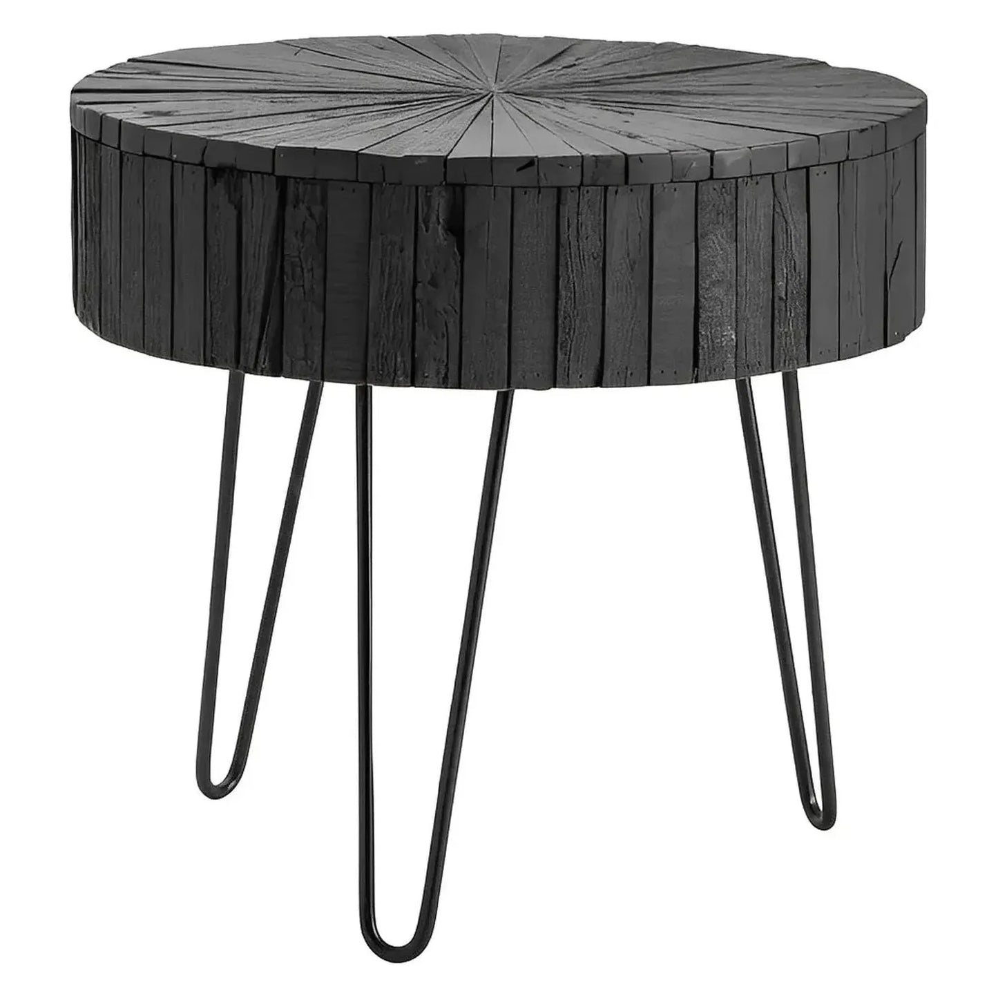 Harper End Table (Set of 2) - Round - Cylindrical - Solid Wood - Metal Frame