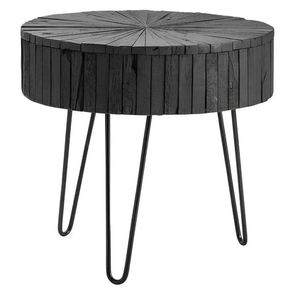 Harper End Table (Set of 2) - Round - Cylindrical - Solid Wood - Metal Frame