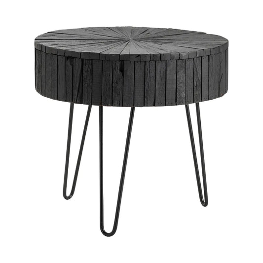Harper End Table (Set of 2) - Round - Cylindrical - Solid Wood - Metal Frame