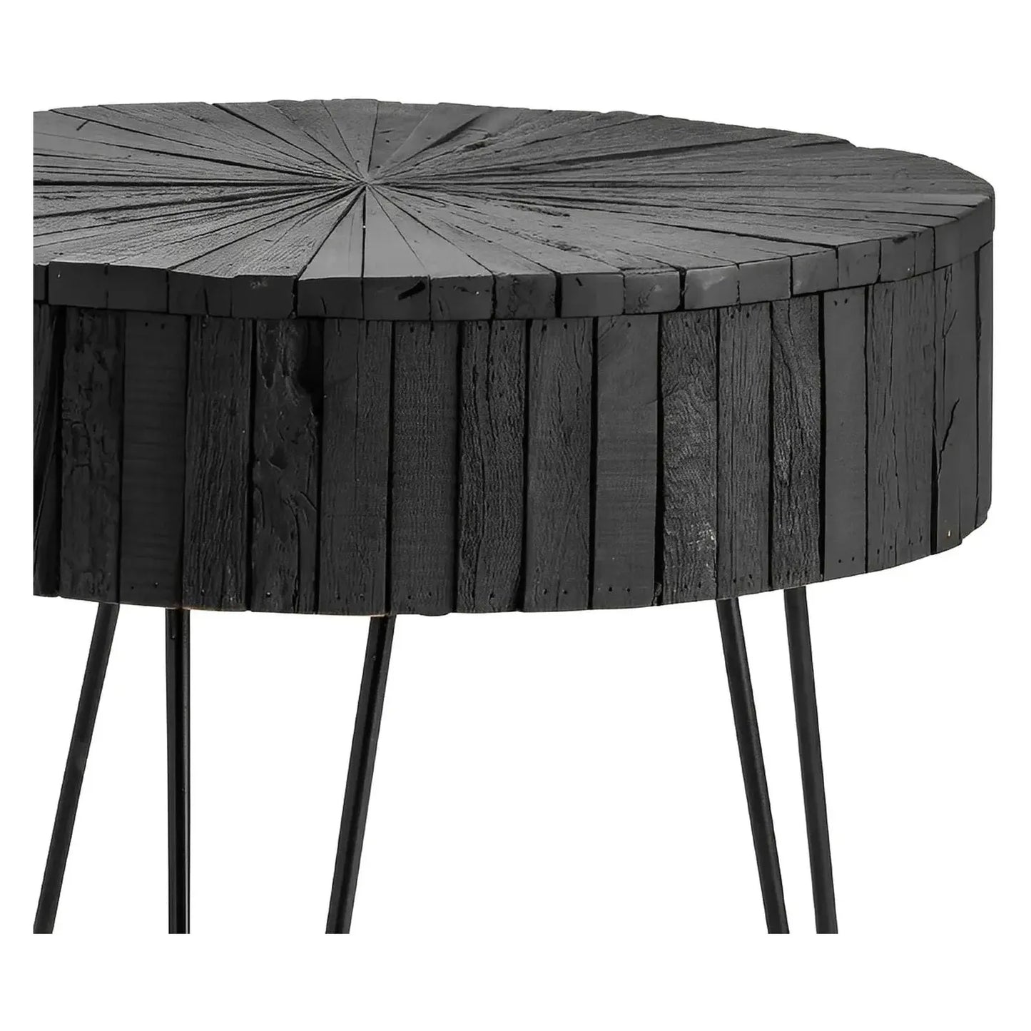 Harper End Table (Set of 2) - Round - Cylindrical - Solid Wood - Metal Frame