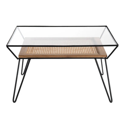 Carlisle Glass & Woven Palm Cocktail or Coffee Table