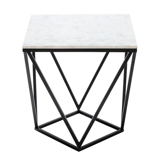 Somerset End Table (Set of 2) - Metal Frame - Marble Top