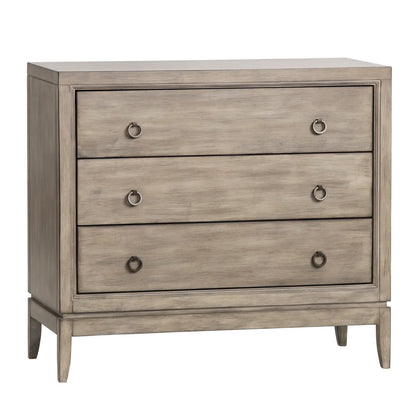 Hudson Painted Beige Nightstands (2-Pack), Wood, Traditional, antique-style handles, carved details
