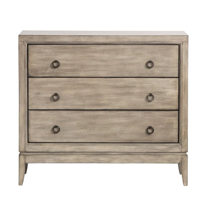 Hudson Painted Beige Nightstands (2-Pack), Wood, Traditional, antique-style handles, carved details