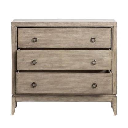 Hudson Painted Beige Nightstands (2-Pack), Wood, Traditional, antique-style handles, carved details