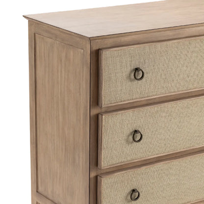 Stonington Painted Beige Nightstands (2-Pack), Fabric, Metal, Wood, Coastal, Traditional, antique-style handles