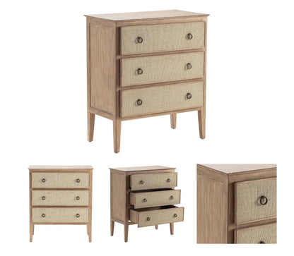 Stonington Painted Beige Nightstands (2-Pack), Fabric, Metal, Wood, Coastal, Traditional, antique-style handles