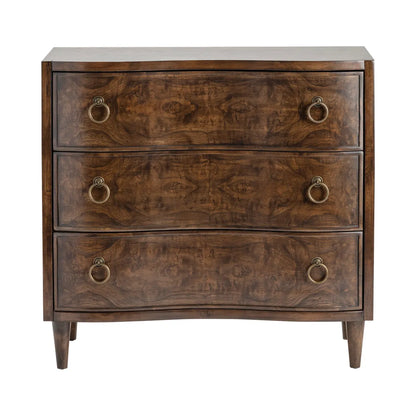 Burlington Stained Brown Nightstands (2-Pack), Olive Ash Burl Veneer, Wood, Traditional, antique-style handles