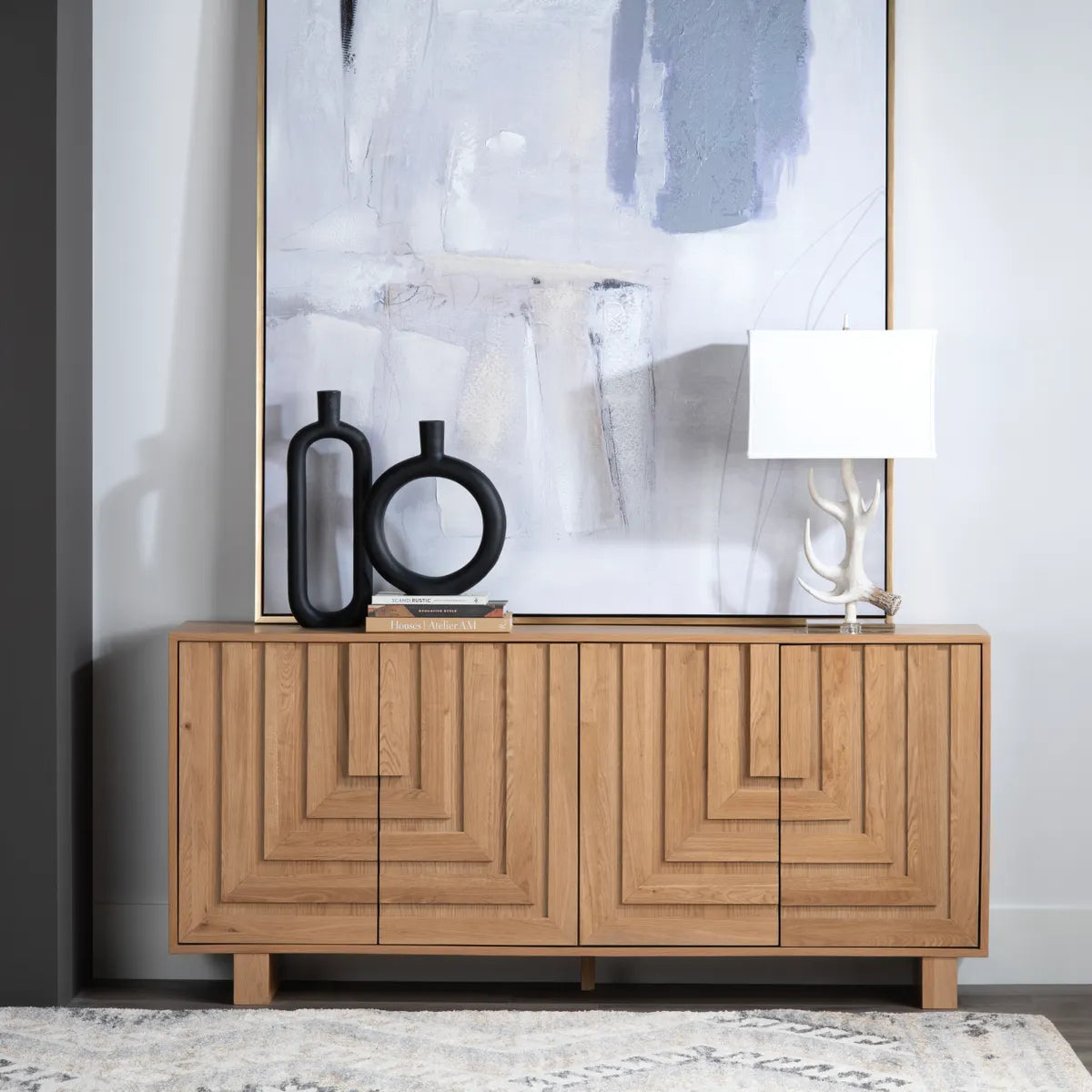 Kingswell Four Door Sideboard, Buffet, or Credenza | 74 x 16 x 34 (in)