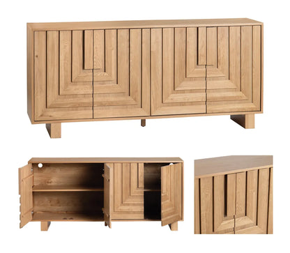 Kingswell Four Door Sideboard, Buffet, or Credenza | 74 x 16 x 34 (in)
