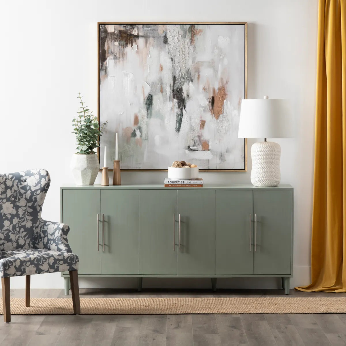 Wickham Six Door Sideboard - Blue - Transitional