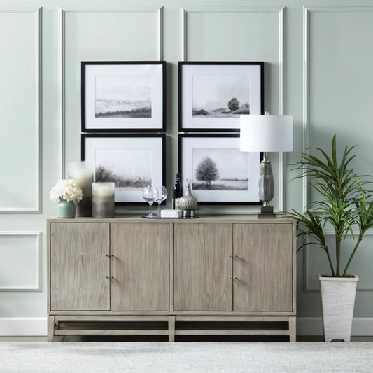 Woodcrest 4 Door Sideboard, Buffet, or Credenza | 68 x 17 x 34 (in)