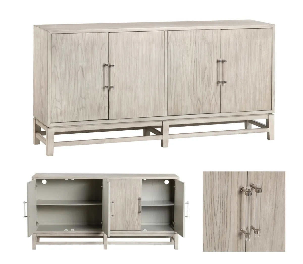 Woodcrest 4 Door Sideboard, Buffet, or Credenza | 68 x 17 x 34 (in)