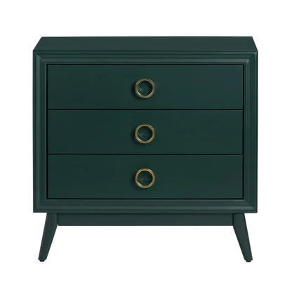 Tarrytown Green Nightstands (2-Pack) Traditional, Transitional, antique-style handles, carved details