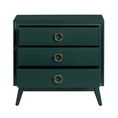 Tarrytown Green Nightstands (2-Pack) Traditional, Transitional, antique-style handles, carved details