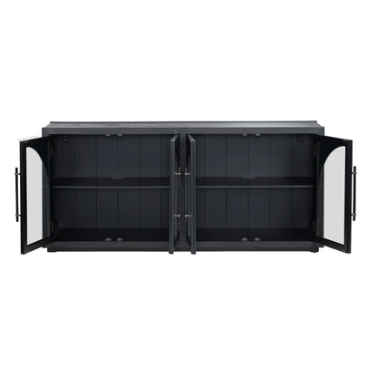 Camberwell Four-Door Sideboard - Black - Contemporary, Transitional