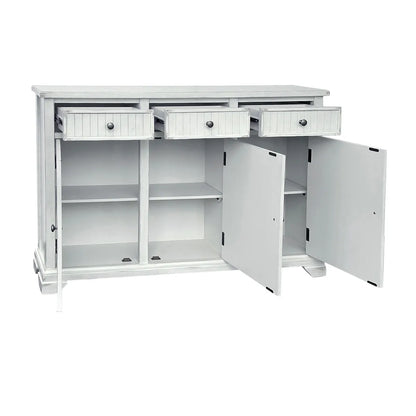 Kingswell Three-Door Sideboard - White - Rustic