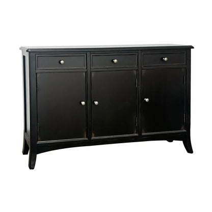 Laurelton Three-Drawer Sideboard - Black - Rustic