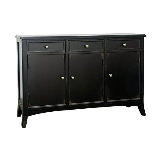 Laurelton Three-Drawer Sideboard - Black - Rustic