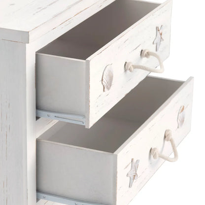 Ogunquit Painted White Nightstands (2-Pack), Rope, Wood, Coastal, solid wood craftsmanship, durable construction