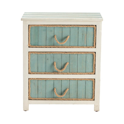 Ellsworth Painted Blue Nightstands (2-Pack), Rope, Wood, Coastal, solid wood craftsmanship, durable construction