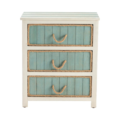 Ellsworth Painted Blue Nightstands (2-Pack), Rope, Wood, Coastal, solid wood craftsmanship, durable construction