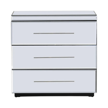 Mystic Falls Plated Mirror Nightstands (2-Pack), Metal, Mirror, Contemporary, Transitional, tapered legs, brushed metal