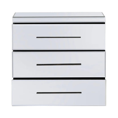 Mystic Falls Plated Mirror Nightstands (2-Pack), Metal, Mirror, Contemporary, Transitional, tapered legs, brushed metal