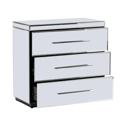 Mystic Falls Plated Mirror Nightstands (2-Pack), Metal, Mirror, Contemporary, Transitional, tapered legs, brushed metal