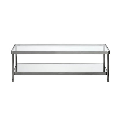 Astoria Glass & Metal Modern Cocktail or Coffee Table