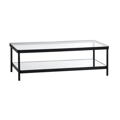 Stratford Glass & Black Metal Cocktail or Coffee Table