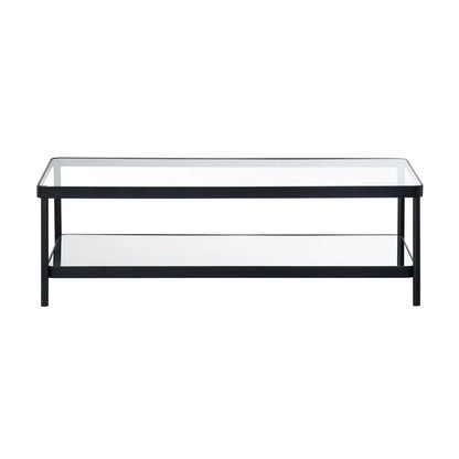 Stratford Glass & Black Metal Cocktail or Coffee Table
