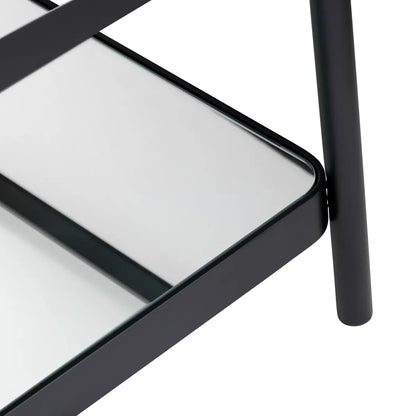 Stratford Glass & Black Metal Cocktail or Coffee Table