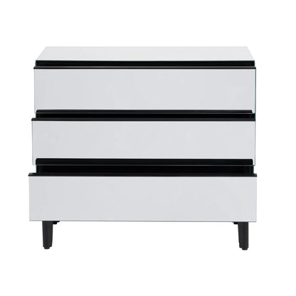 Rockport Mirror Nightstands (2-Pack) Contemporary, Transitional, tapered legs, felt-lined top drawers
