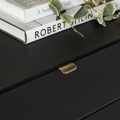 Greenville Black Nightstands (2-Pack) Contemporary, Transitional, tapered legs, felt-lined top drawers
