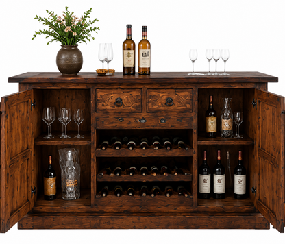 Lonestar Horseshoe Home Bar with Built-In Wine Rack