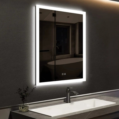 Edge Glow LED Bathroom Mirror (20-40 in) - Adjustable Brightness and Color Temperature - Anti-Fog