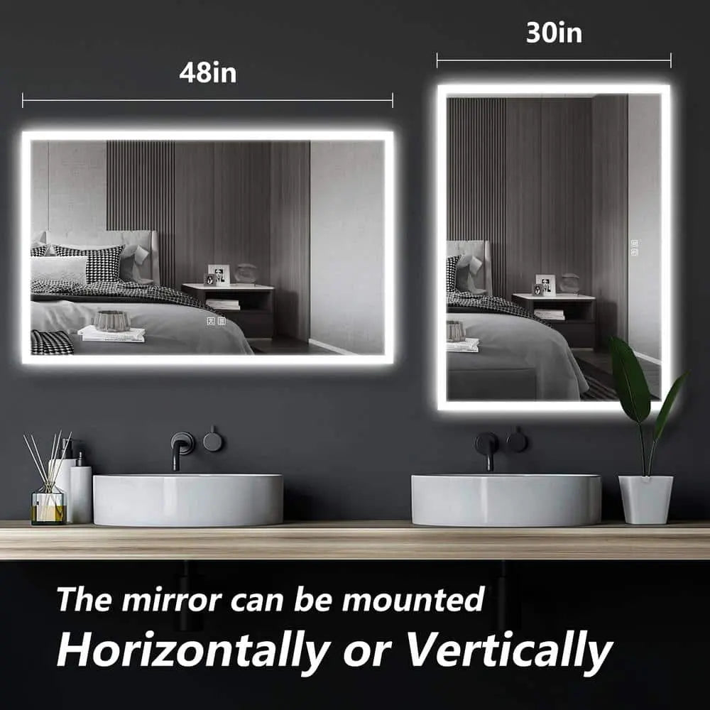 Edge Glow LED Bathroom Mirror (20-40 in) - Adjustable Brightness and Color Temperature - Anti-Fog