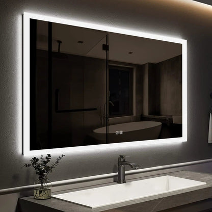 Edge Glow LED Bathroom Mirror (20-40 in) - Adjustable Brightness and Color Temperature - Anti-Fog