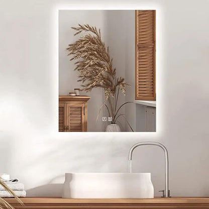 Compact Sleek Backlit LED Bathroom Mirror (20-40 in) - Adjustable Brightness and Color Temperature - Anti-Fog