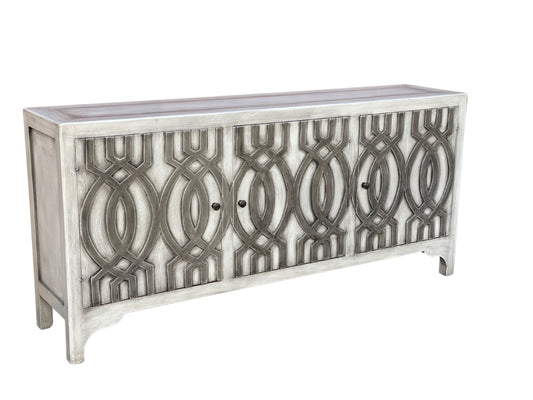 Lisbon Antique Silver Dining Room Buffet Table Handcrafted Luxury Timeless Statement - 17x78x36